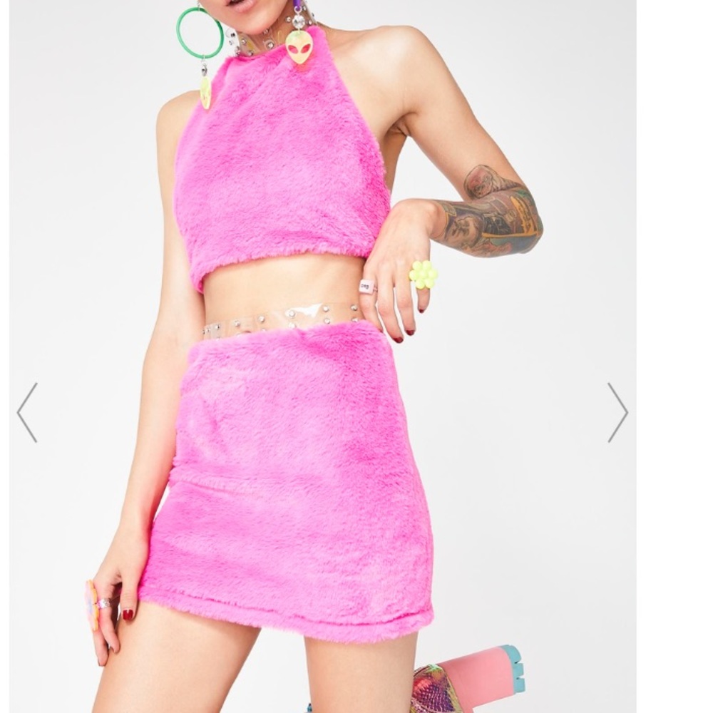 Fushia Fur Set